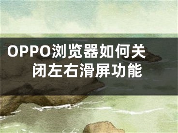 OPPO浏览器如何关闭左右滑屏功能