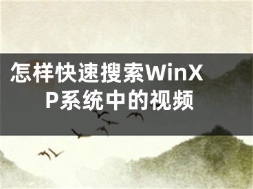 怎样快速搜索WinXP系统中的视频