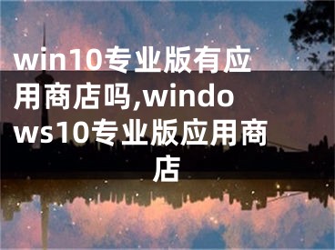 win10专业版有应用商店吗,windows10专业版应用商店