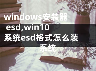 windows安装器 esd,win10系统esd格式怎么装系统 