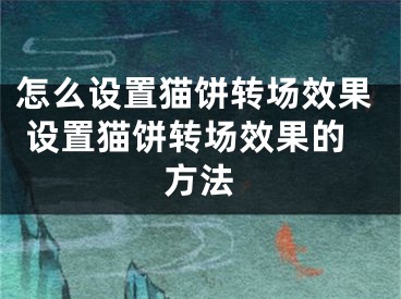 怎么设置猫饼转场效果 设置猫饼转场效果的方法