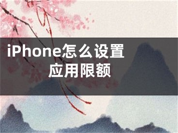 iPhone怎么设置应用限额 