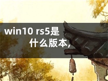 win10 rs5是什么版本,