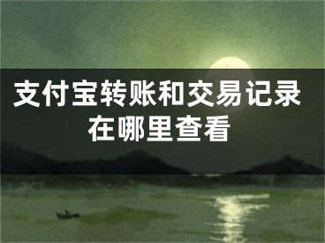 支付宝转账和交易记录在哪里查看