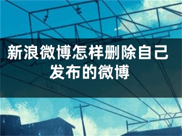 新浪微博怎样删除自己发布的微博