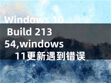 Windows 10 Build 21354,windows11更新遇到错误