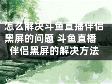 怎么解决斗鱼直播伴侣黑屏的问题 斗鱼直播伴侣黑屏的解决方法 