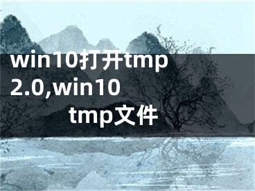 win10打开tmp2.0,win10 tmp文件