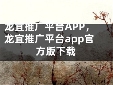 龙宜推广平台APP，龙宜推广平台app官方版下载 