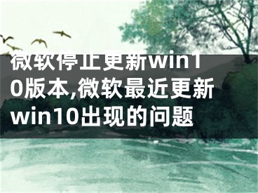 微软停止更新win10版本,微软最近更新win10出现的问题