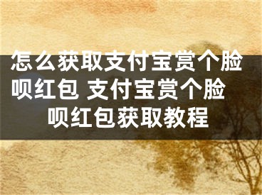 怎么获取支付宝赏个脸呗红包 支付宝赏个脸呗红包获取教程
