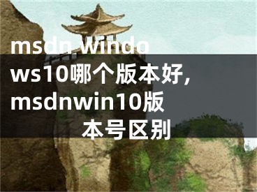 msdn windows10哪个版本好,msdnwin10版本号区别