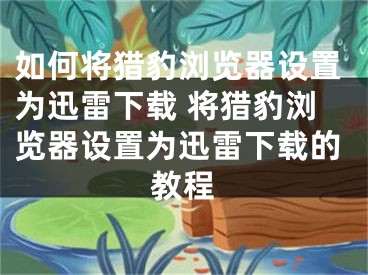 如何将猎豹浏览器设置为迅雷下载 将猎豹浏览器设置为迅雷下载的教程