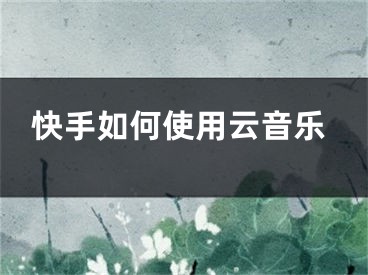 快手如何使用云音乐