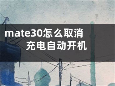 mate30怎么取消充电自动开机