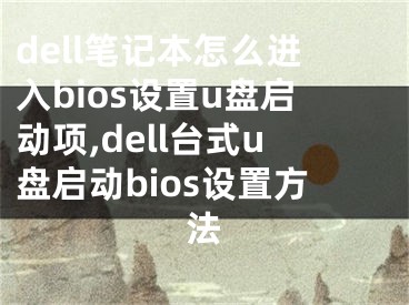 dell笔记本怎么进入bios设置u盘启动项,dell台式u盘启动bios设置方法