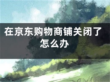 在京东购物商铺关闭了怎么办