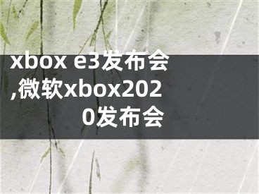 xbox e3发布会,微软xbox2020发布会