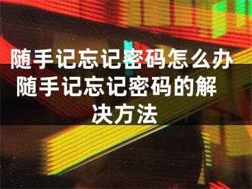 随手记忘记密码怎么办 随手记忘记密码的解决方法