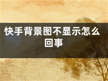 快手背景图不显示怎么回事