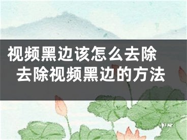 视频黑边该怎么去除 去除视频黑边的方法