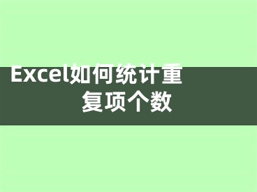 Excel如何统计重复项个数