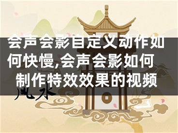 会声会影自定义动作如何快慢,会声会影如何制作特效效果的视频