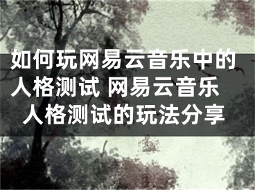 如何玩网易云音乐中的人格测试 网易云音乐人格测试的玩法分享
