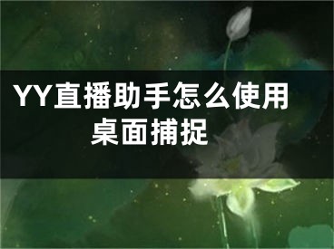 YY直播助手怎么使用桌面捕捉 