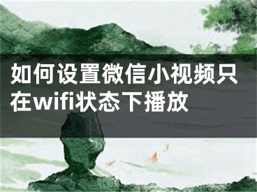 如何设置微信小视频只在wifi状态下播放