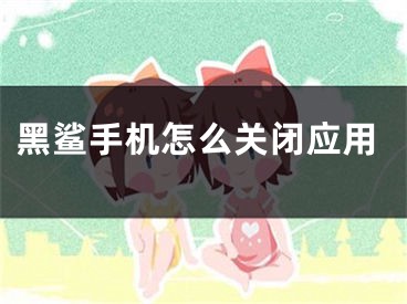 黑鲨手机怎么关闭应用 