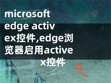 microsoft edge activex控件,edge浏览器启用activex控件