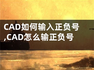 CAD如何输入正负号,CAD怎么输正负号