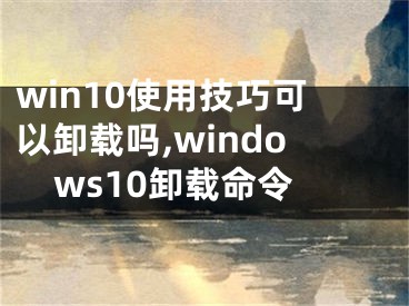 win10使用技巧可以卸载吗,windows10卸载命令