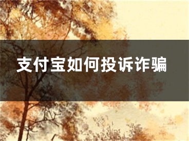 支付宝如何投诉诈骗