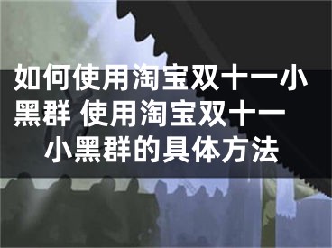 如何使用淘宝双十一小黑群 使用淘宝双十一小黑群的具体方法