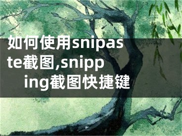 如何使用snipaste截图,snipping截图快捷键