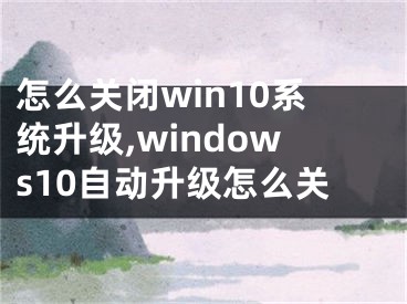 怎么关闭win10系统升级,windows10自动升级怎么关