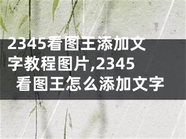 2345看图王添加文字教程图片,2345看图王怎么添加文字