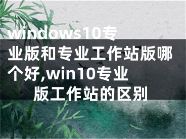 windows10专业版和专业工作站版哪个好,win10专业版工作站的区别