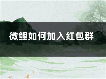 微鲤如何加入红包群