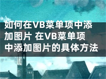 如何在VB菜单项中添加图片 在VB菜单项中添加图片的具体方法