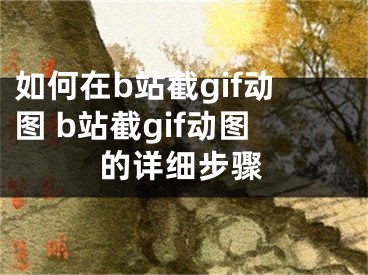 如何在b站截gif动图 b站截gif动图的详细步骤