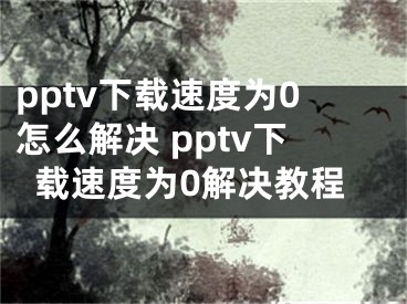 pptv下载速度为0怎么解决 pptv下载速度为0解决教程