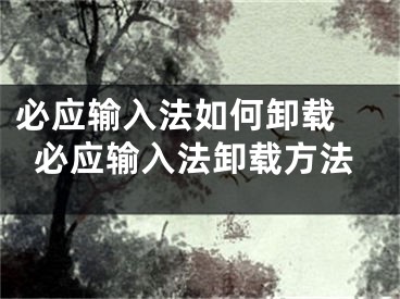 必应输入法如何卸载 必应输入法卸载方法