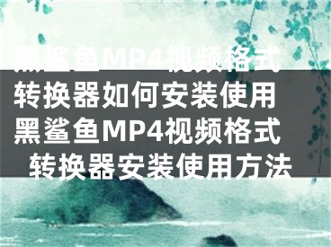 黑鲨鱼MP4视频格式转换器如何安装使用 黑鲨鱼MP4视频格式转换器安装使用方法