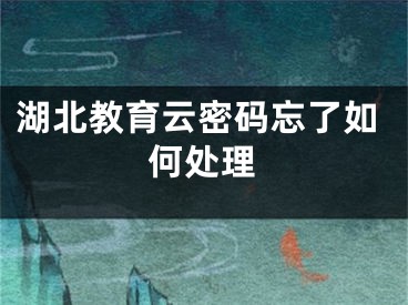 湖北教育云密码忘了如何处理