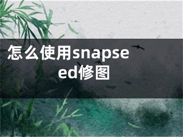 怎么使用snapseed修图