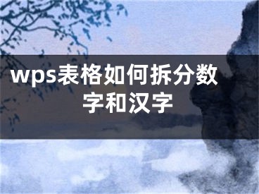 wps表格如何拆分数字和汉字