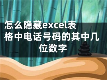 怎么隐藏excel表格中电话号码的其中几位数字